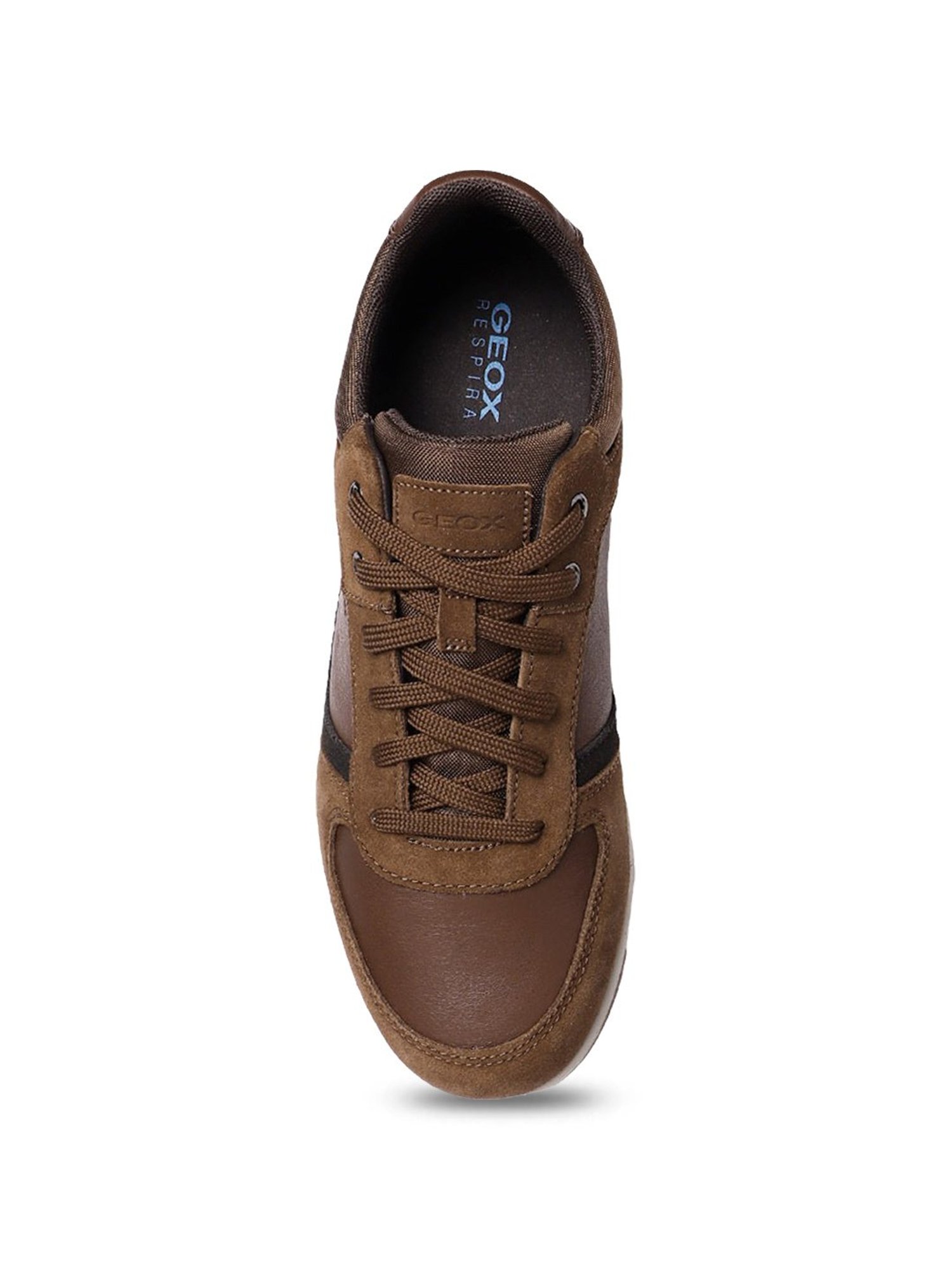 Geox Men's U Spherica EC3 Brown Leather Casual Sneakers