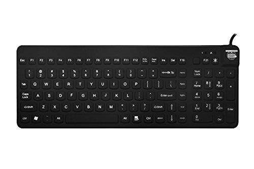 Man & Machine Premium Full Size Waterproof Disinfectable Keyboard - Black
