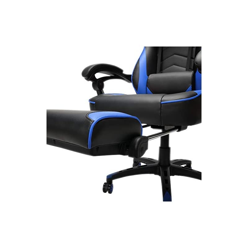 110 Racing Style Gaming Chair, Reclining Ergonomic Chair with Footrest, in Blue (RSP-110-BLU)