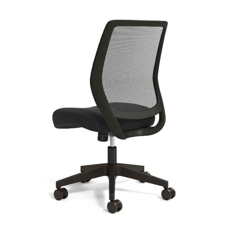 Union & Scale Essentials Mesh Back Fabric Task Chair, Black (UN59378) 