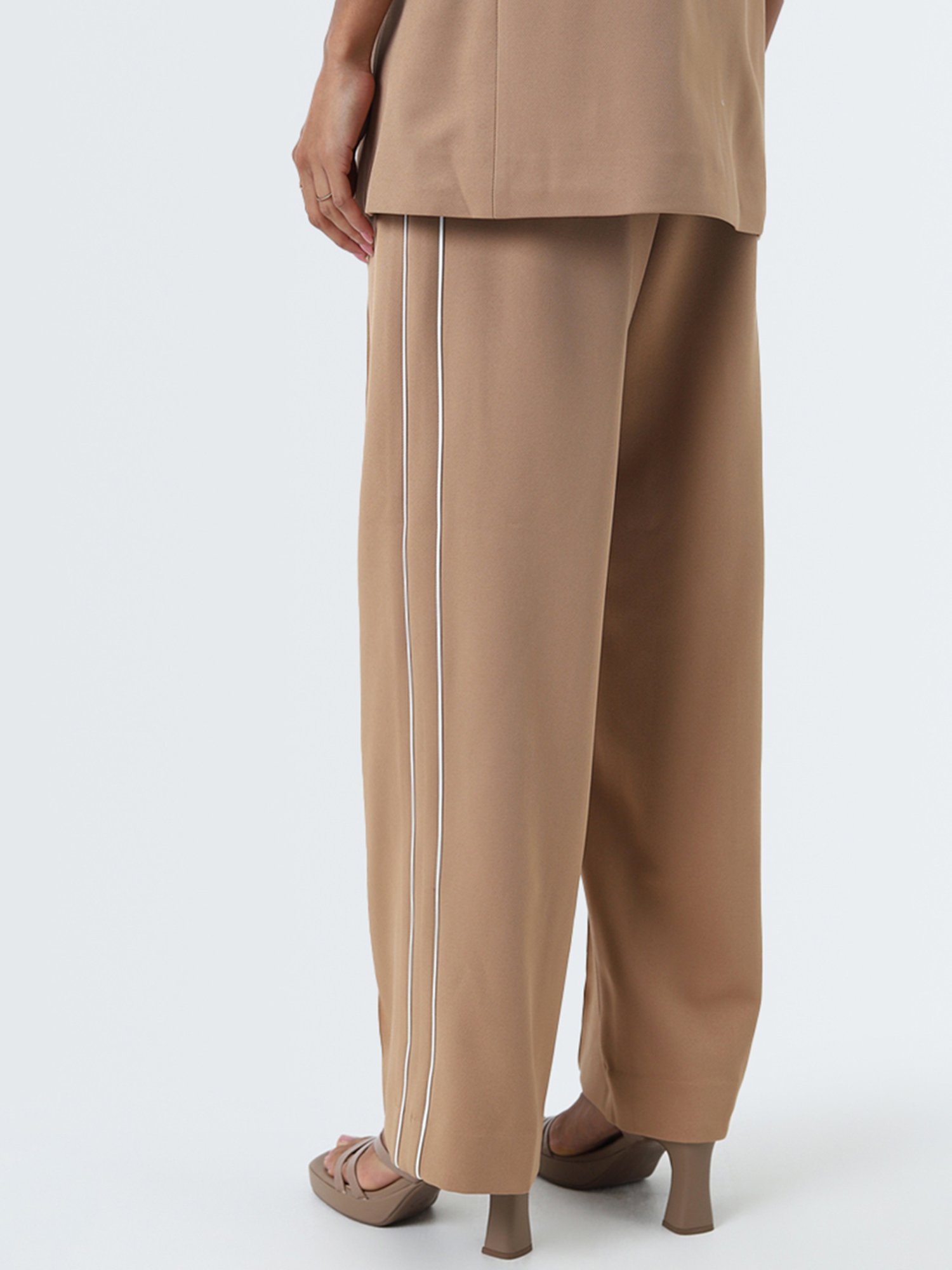 Wardrobe by Westside Light Brown High-Rise Trousers