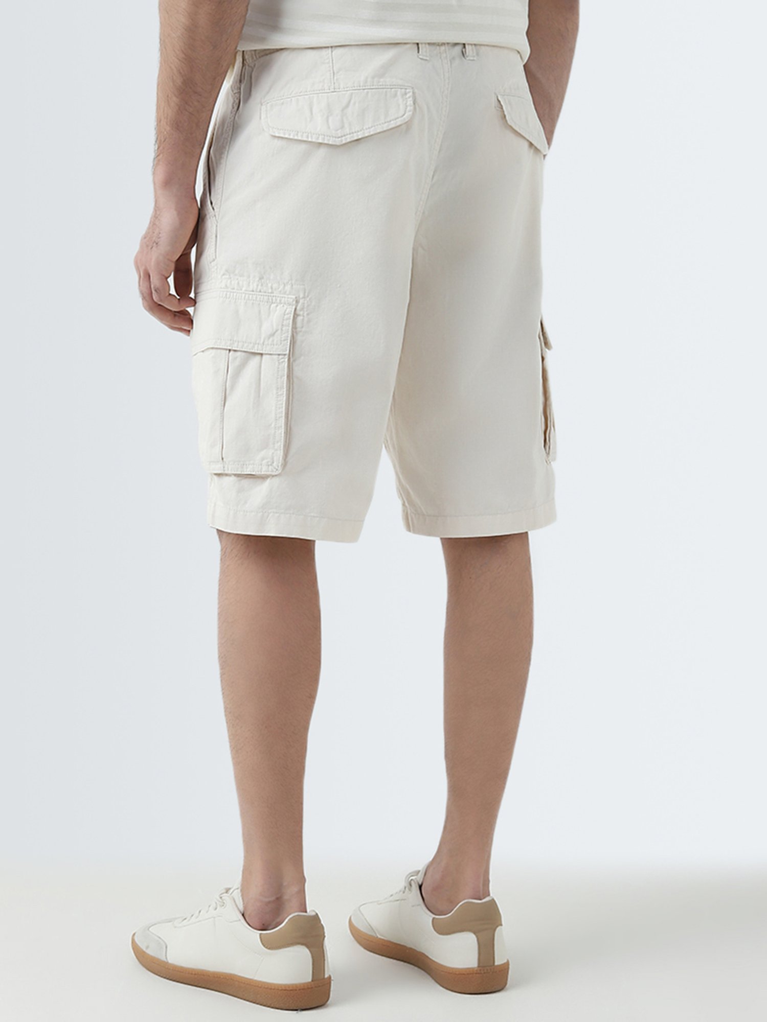 WES Casuals by Westside Beige Relaxed-Fit Mid-Rise Cotton Shorts