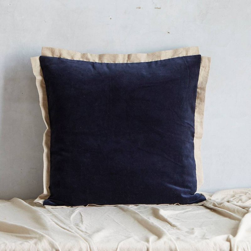 20"x20" Oversize Velvet Square Throw Pillow Blue - Patina Vie