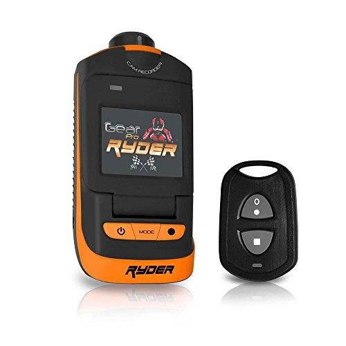 ryder sports hd action camera  1080p mini camcorder 16 mp anti shaking cam 1.5" screen usb sd card hdmi battery  waterproof case usb cable remote handlebar helmet mount  gearpro gdv785or orange