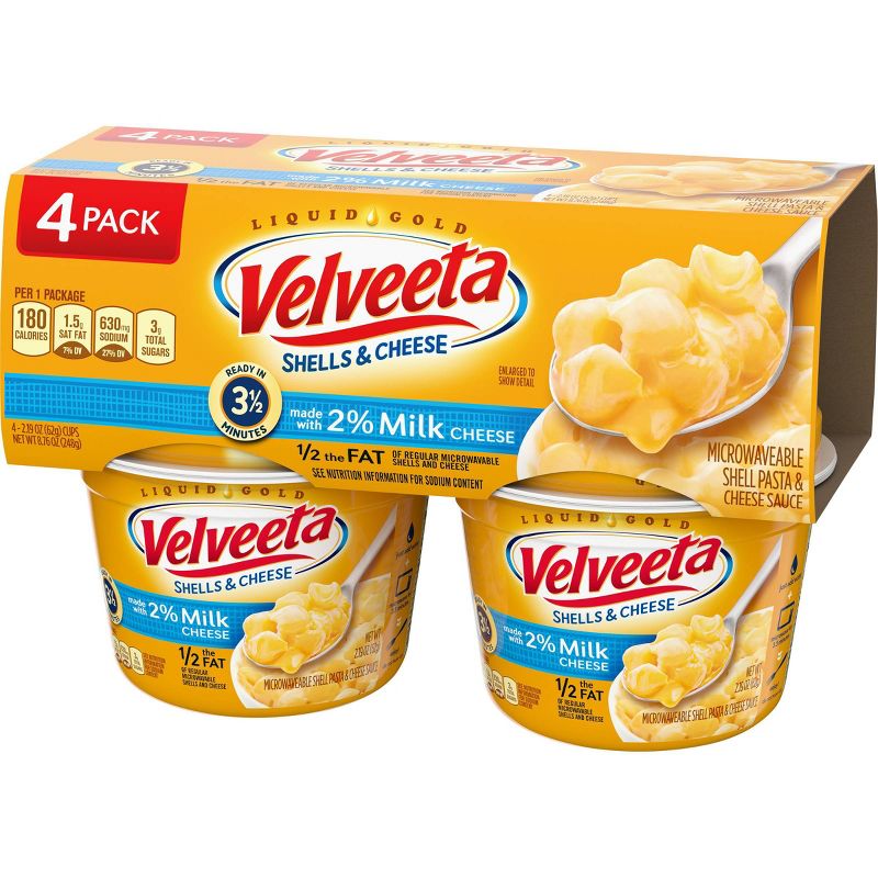 Velveeta 2% Milk Shells & Cheese Cups 2.19oz 4 pk