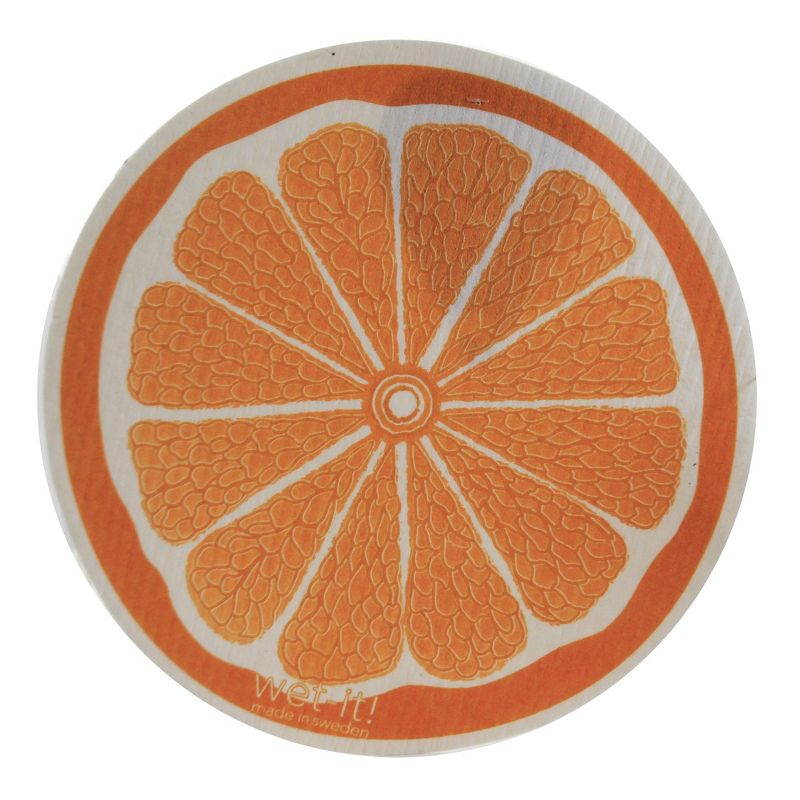 Swedish Dish Cloth 9.25" Orange Lime & Lemon Round Slice Absorbant Cleaning  -  Dish Cloth