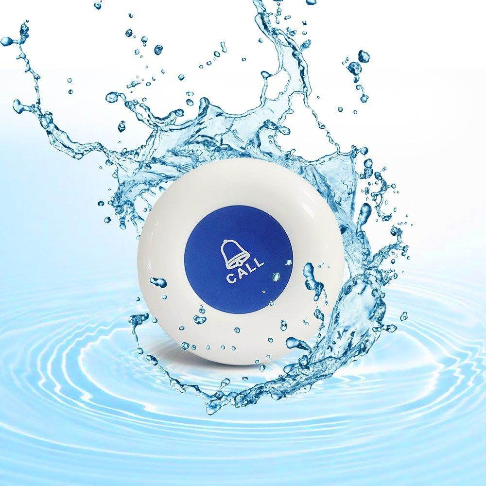 Housecare Wireless Caregiver Pager Nurse Call Button Personal Help Alert System at Home for Elderly Patients Caregivers 500+ Feet 2 Waterproof Transmitters 1 Plugin Receiver (2 Call Buttons)