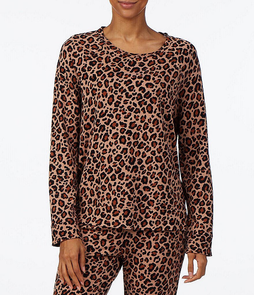 iRelax Animal Print Brushed French Terry Raglan Coordinating Sleep Top