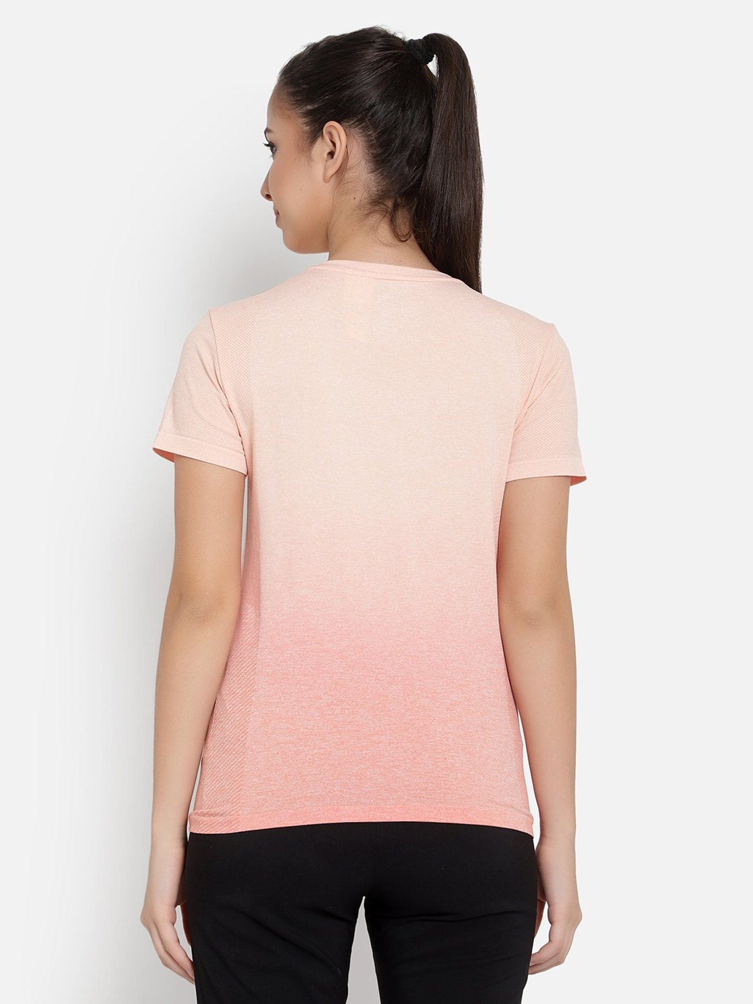 Anta Pink & Peach Printed Sports T-Shirt