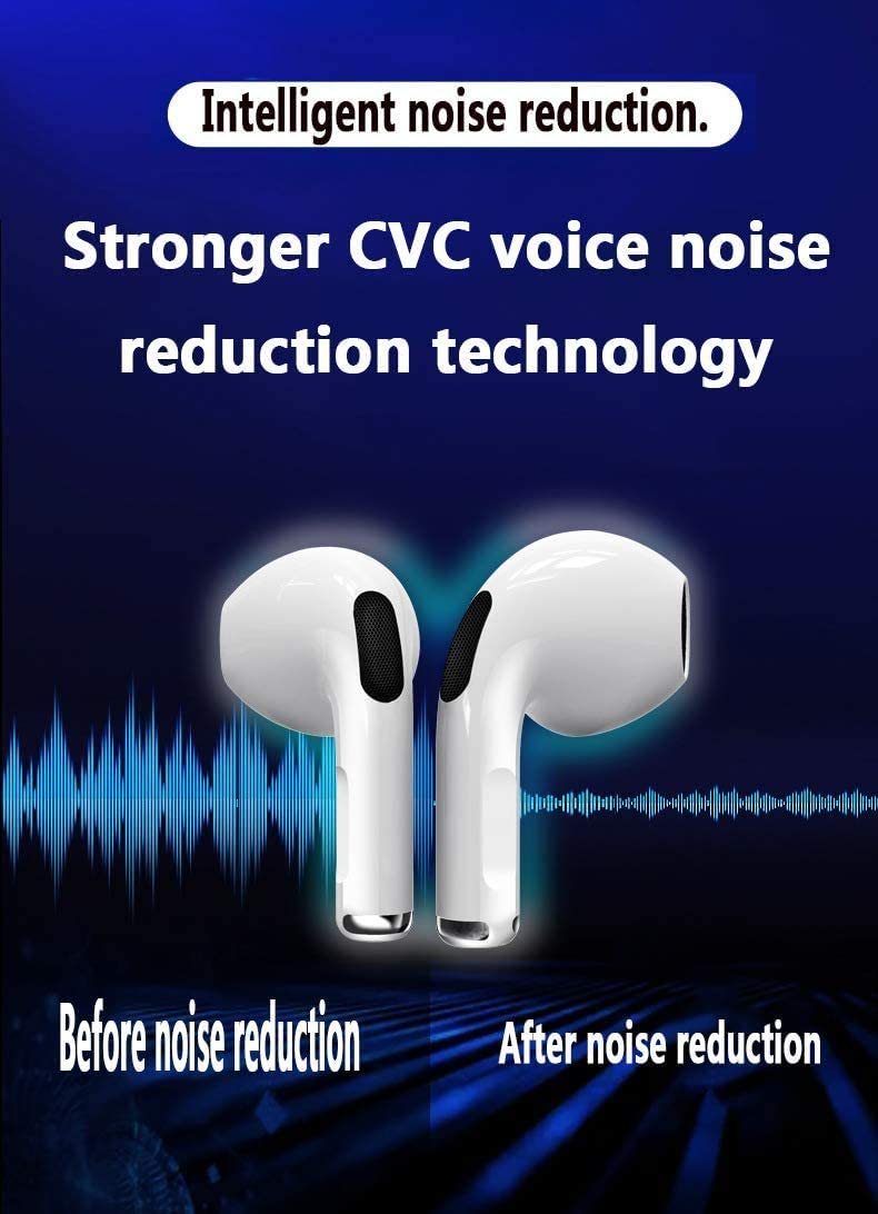 Ackmioxy Pro 4 Bluetooth Wireless Earbuds, Bluetooth 5.0 Headphones TWS Stereo Touch Control Earphones with Wireless Charging Case Mini Car Built-in Mic Headset,Compatible for iPhone/Android