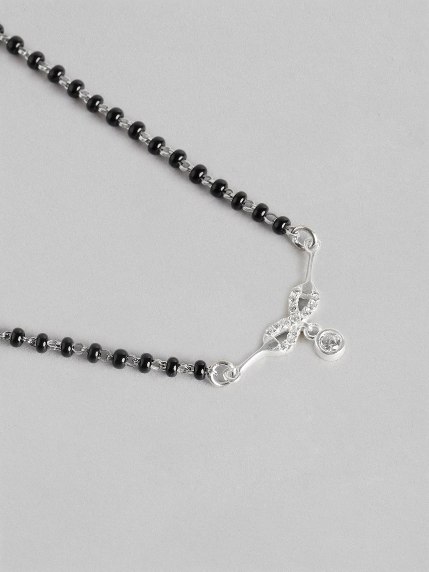 Zavya 925 Sterling Silver Infinity Rhodium Princess Mangalsutra For Women Combo of 2