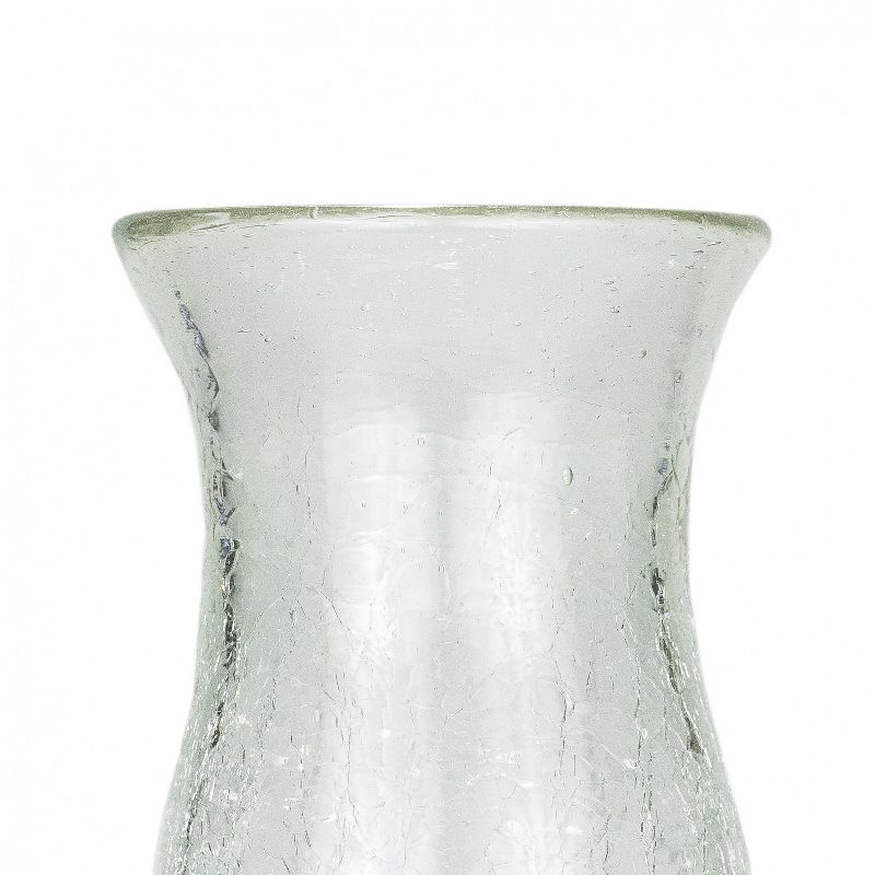 Amici Home Clear Crackle Authentic Mexican Handmade Hurricane Glasses, 16oz, Set of 4