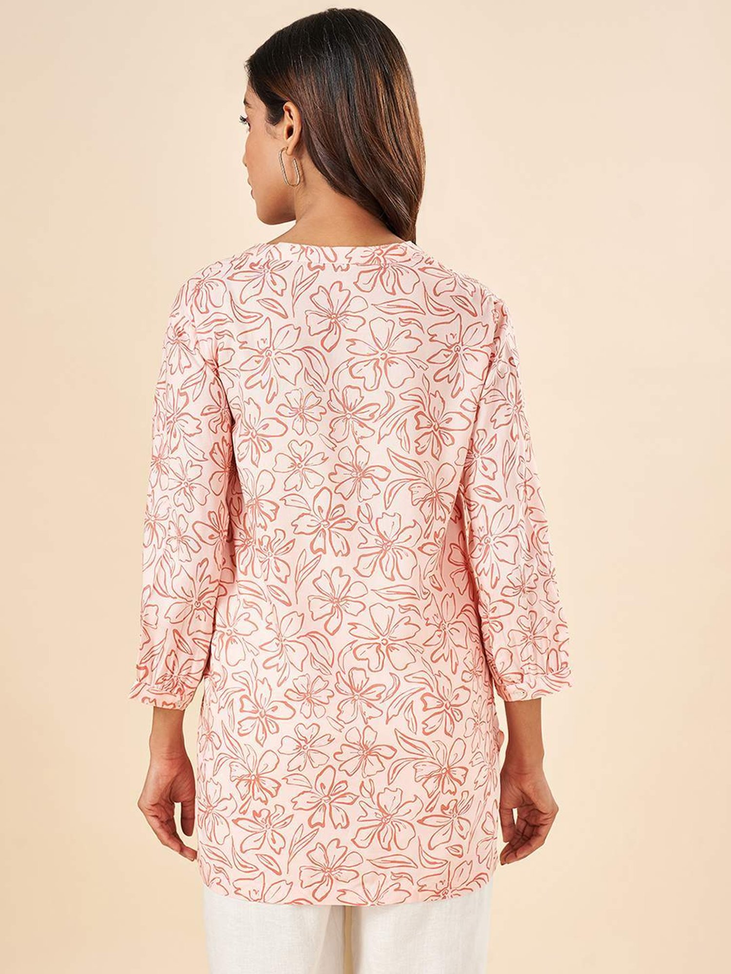 Akkriti by Pantaloons Peach Printed Tunic