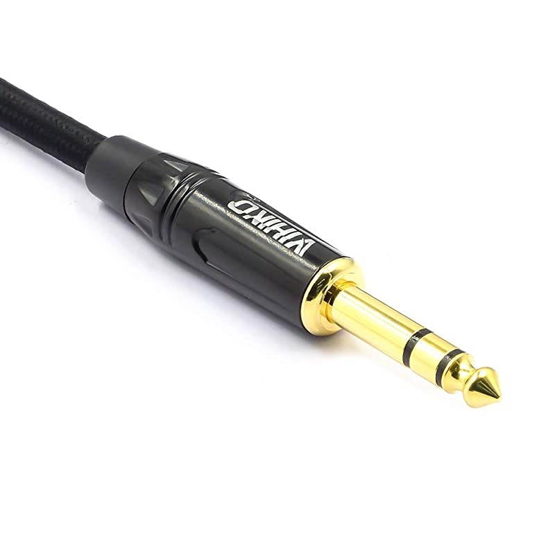 XLR to 14 Inch Microphone Cable TRS Mono Jack Lead Balanced Signal Interconnect Cord Female to Quarter inch Patch Cables 10 Feet