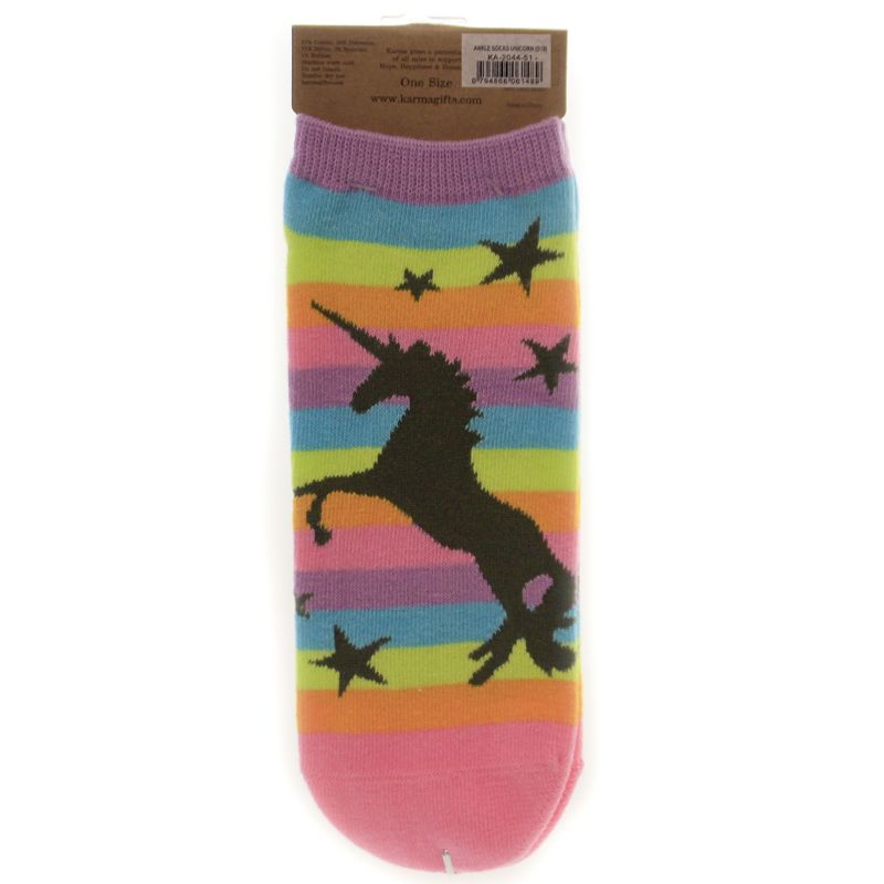 Novelty Socks 8.25" Unicorn Ankle Socks Stars Magical Karma  -  Socks