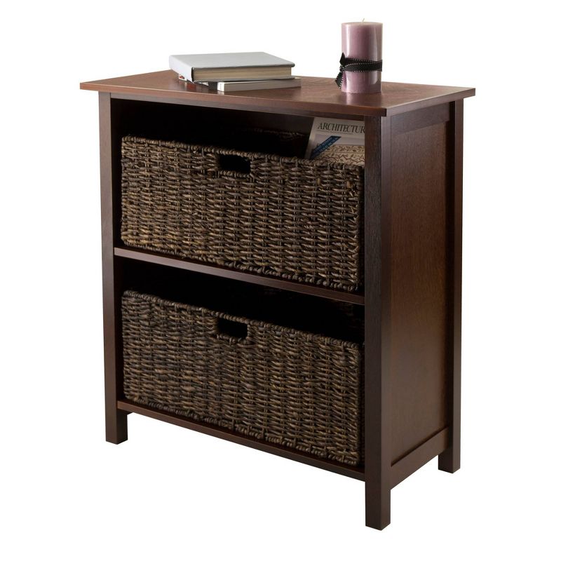 3pc Granville Set Storage Shelf with Baskets Walnut - Winsome