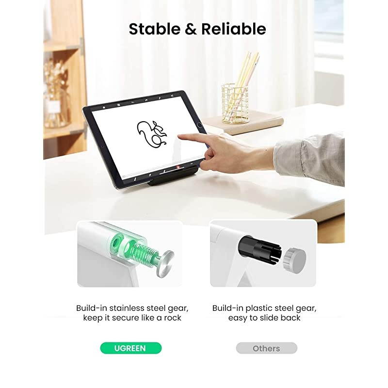 Tablet Stand Holder Adjustable Compatible for iPad 10.2 2019 iPad Pro 11 Inch 2020 iPad 9.7 2018 iPad Mini 5 4 3 2 iPad Air Nintendo Switch iPhone 12 Pro Max 11 XS XR X 8 Plus 7 6 Black