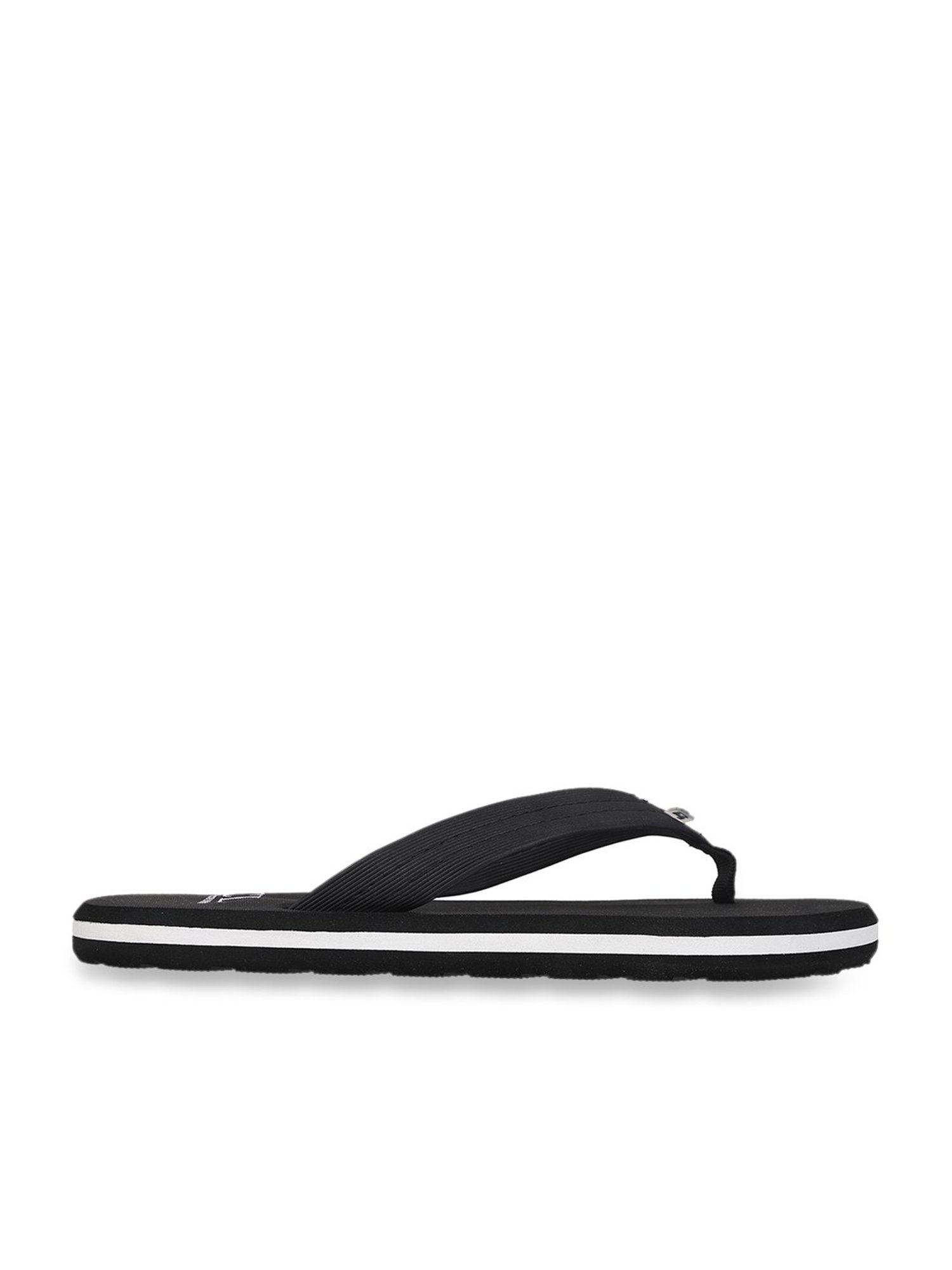 Carlton London Men's Ink Black Flip Flops