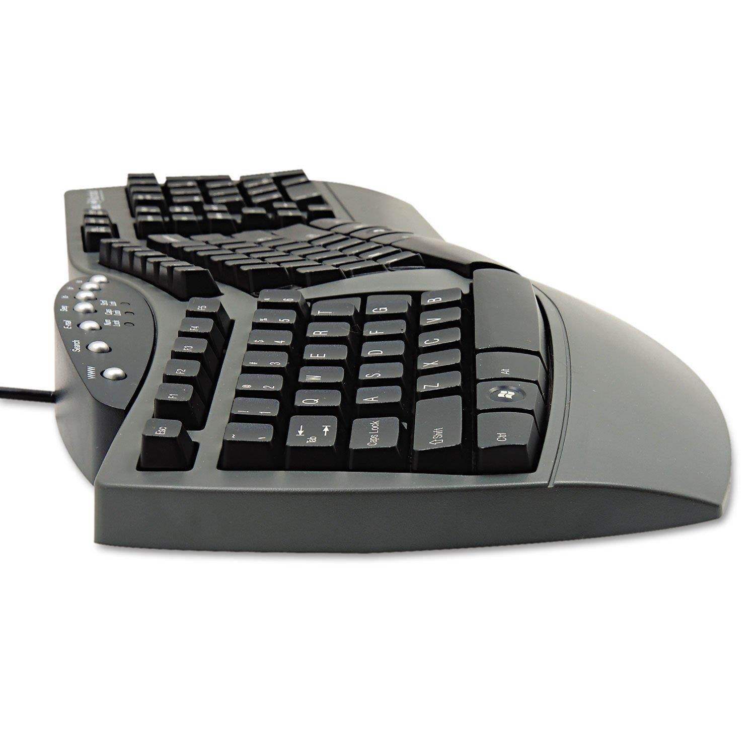 Fellowes 98915 Keyboard,Split Design,Microban,19-1/4-Inch x9-3/4-Inch x2-1/4-Inch,Black