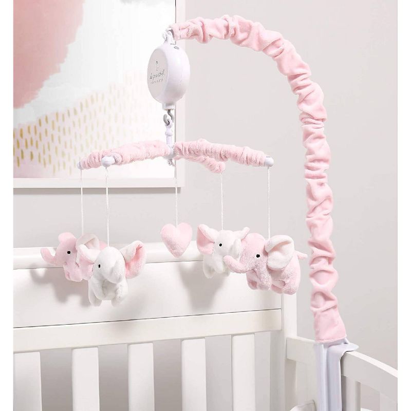 The Peanutshell Elephant Musical Mobile - Pink