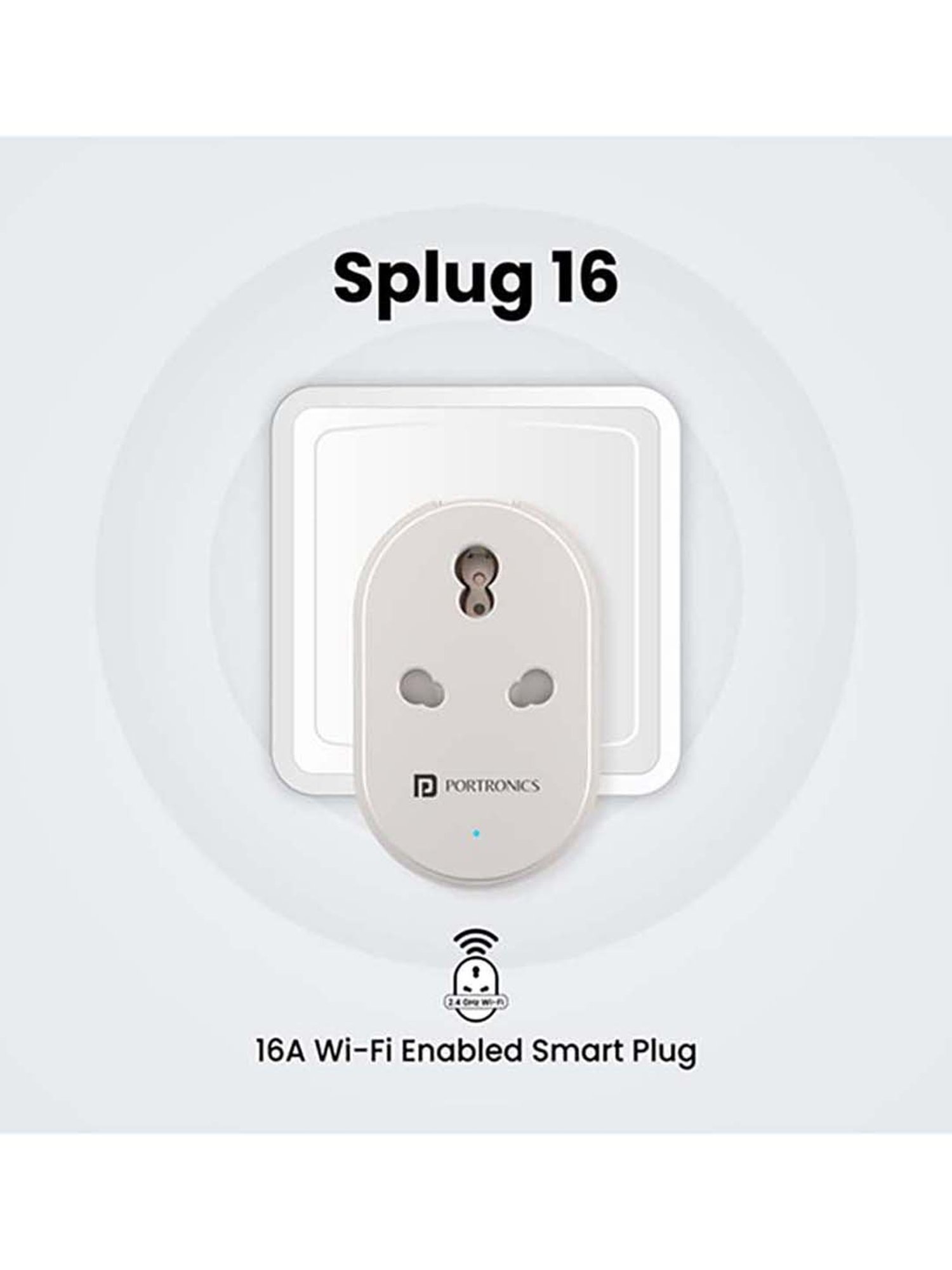 Portronics Splug 16 Wifi 16A Smart Plug (White)