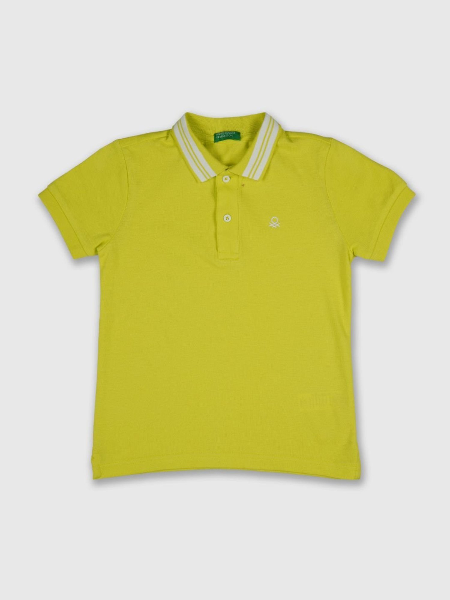 United Colors of Benetton Kids Yellow Cotton Polo T-Shirt