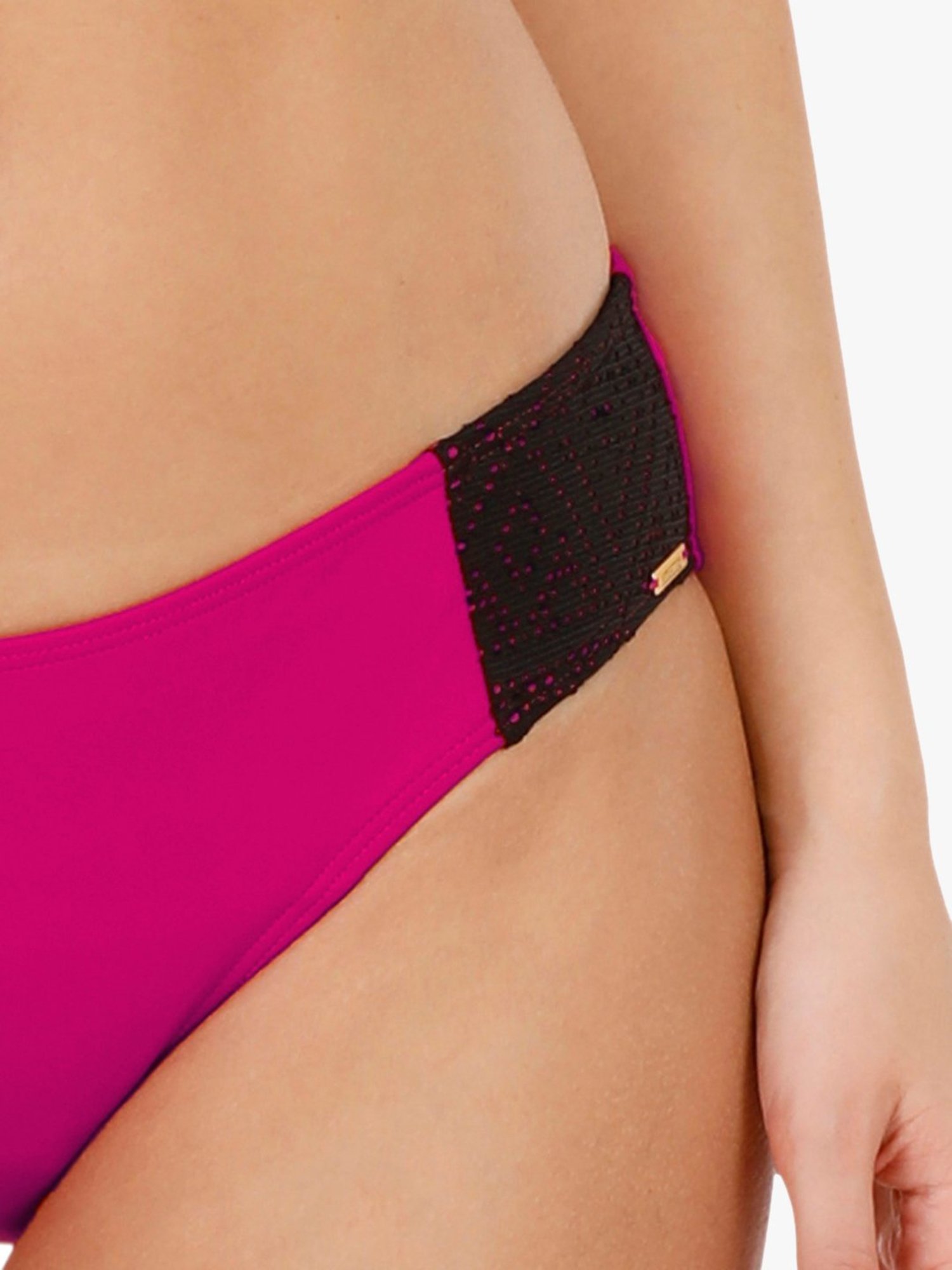 Amante Cherry Pink Mid Rise Bikini Bottom