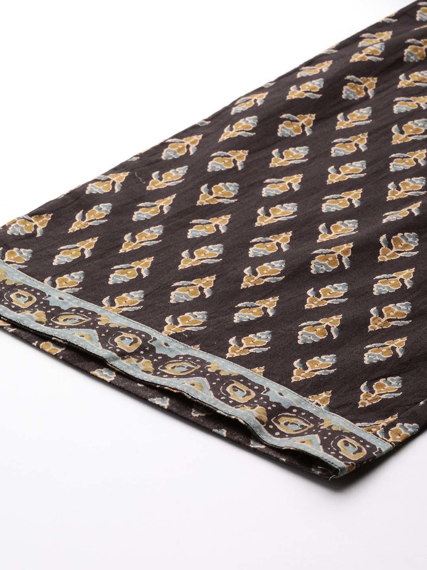 READIPRINT FASHIONS Black Cotton Printed Kurta Palazzo Set With Dupatta