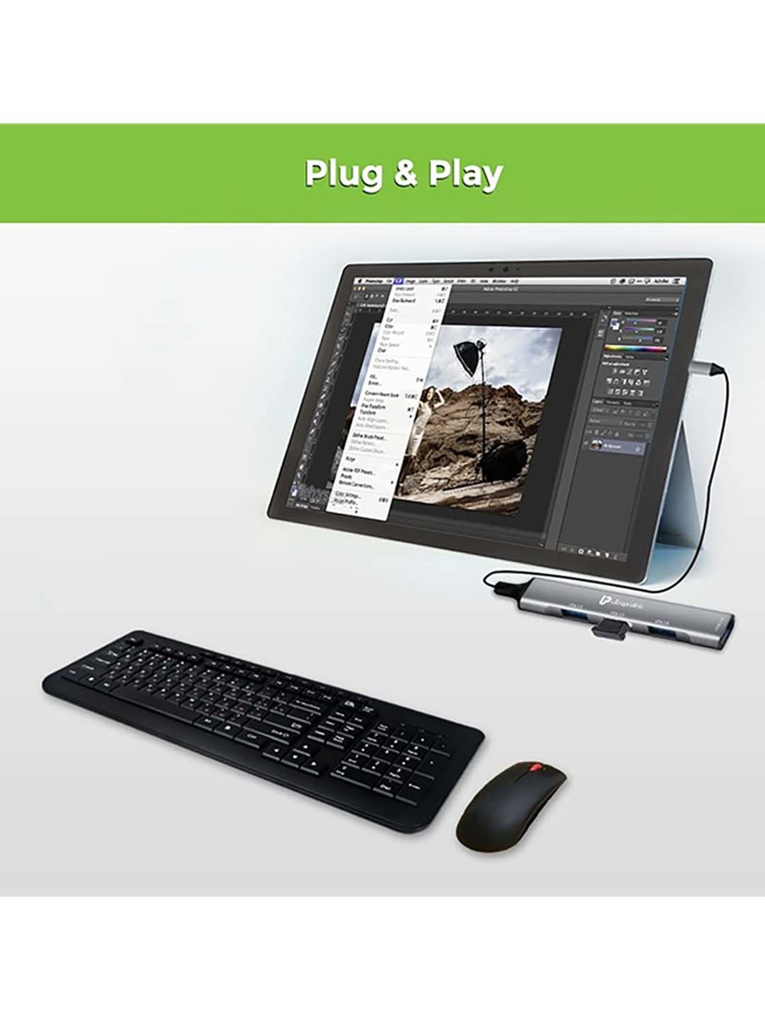 UltraProlink UL1087 Slimport 4C USB 3 ports Hub (Silver)