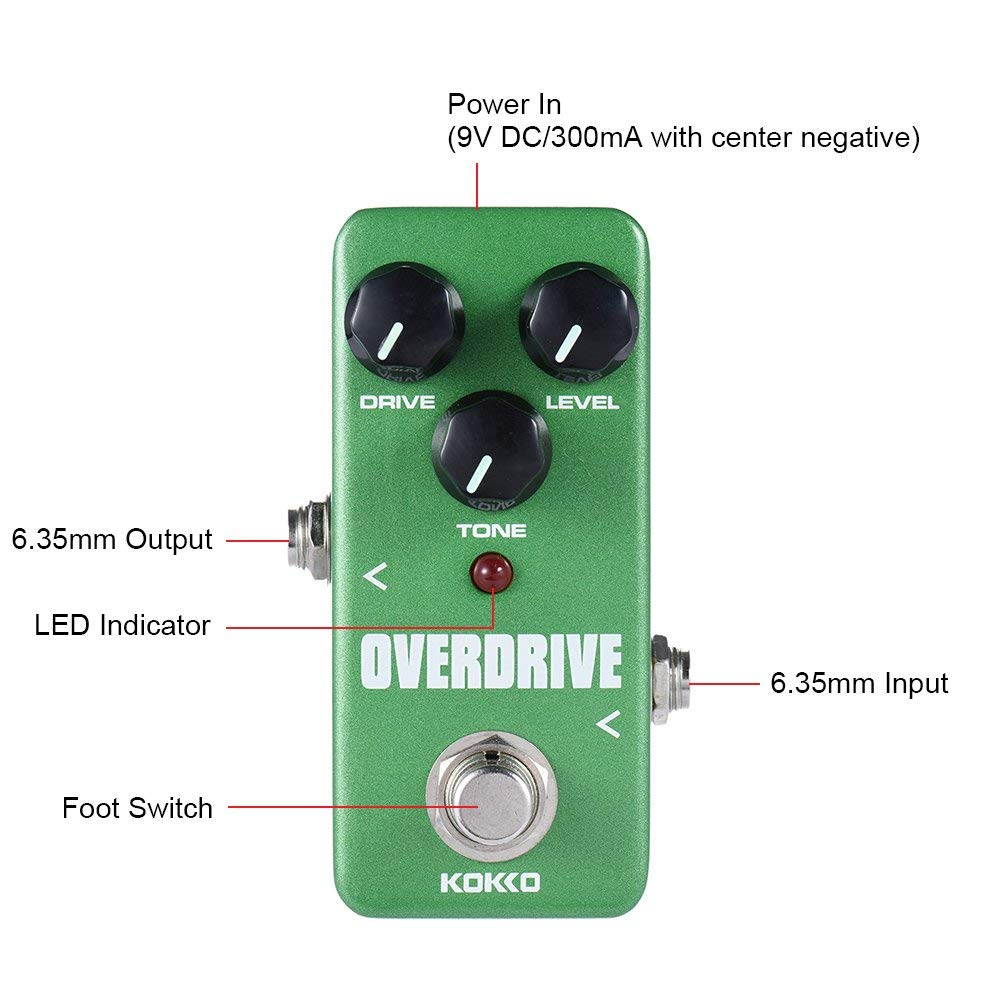ammoon KOKKO Electric Guitar Effect Pedal True Bypass Full Metal Shell (Overdrive)