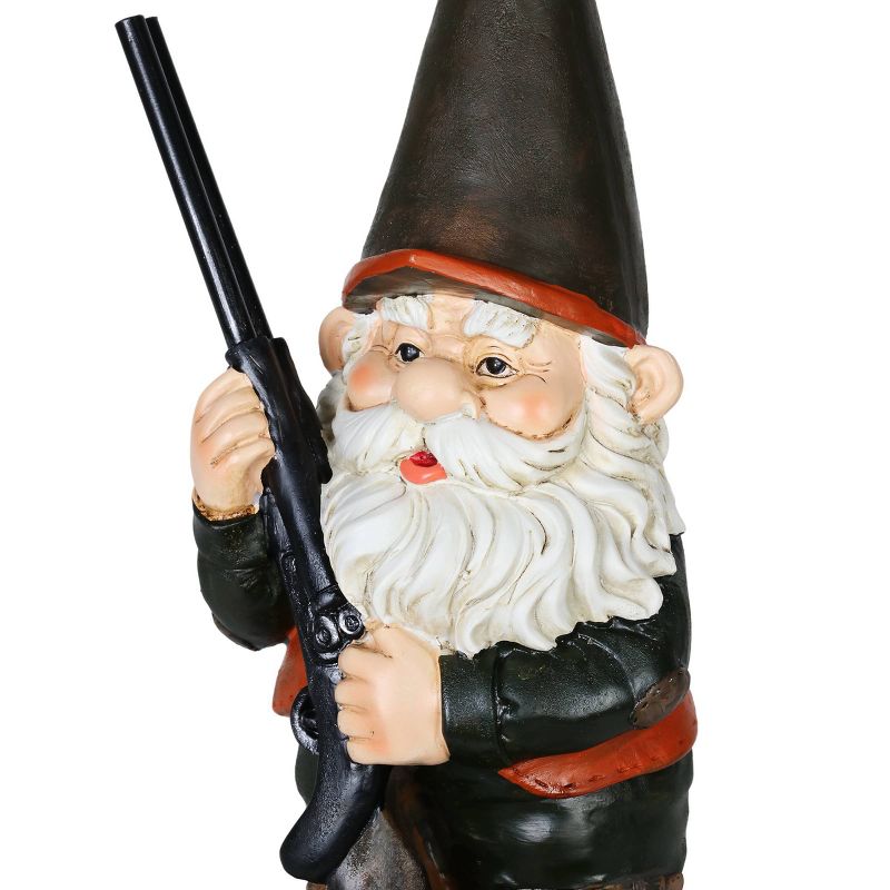 13.39" Resin Hunting Harry Garden Gnome Brown- Exhart