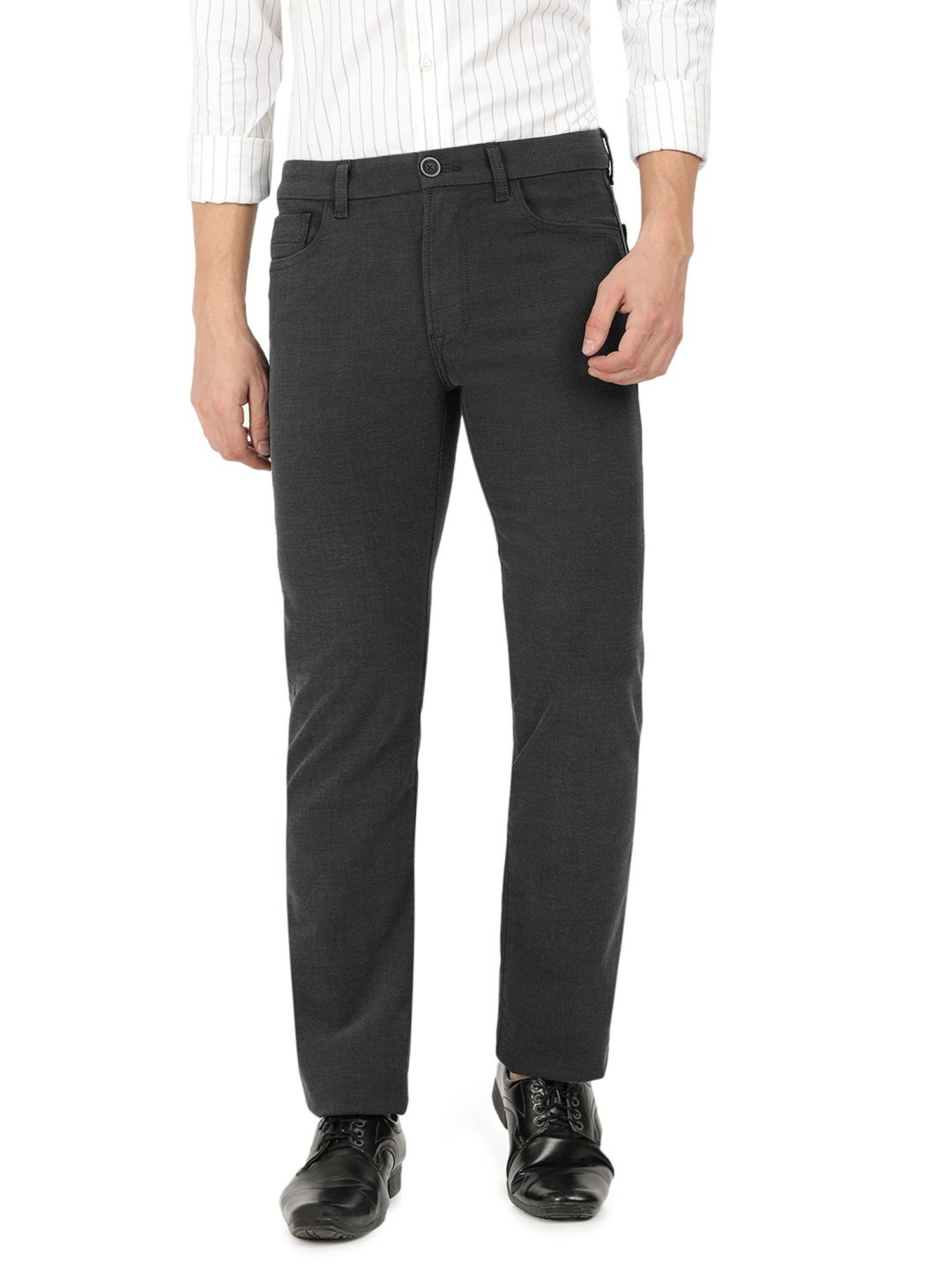 EVERBLUE Stay Grey Midrise Five Pocket Trousers