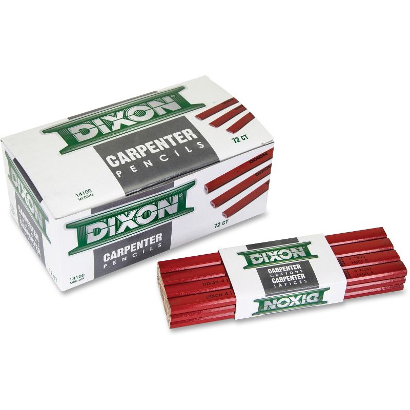 Dixon Flat Carpenter Pencil Medium 1 Dozen Red 14100