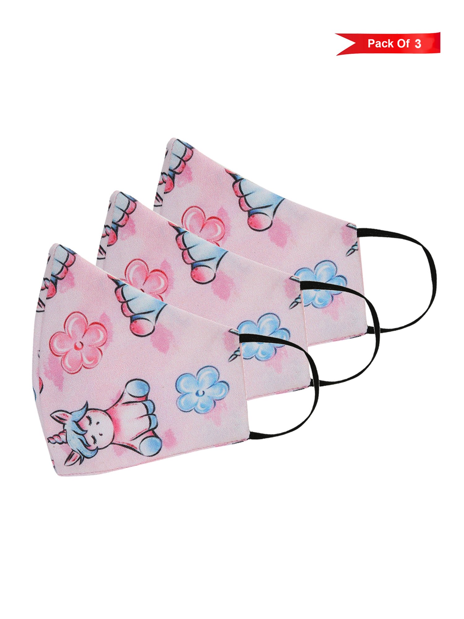 Tossido 8 - 14 Yrs. KIDS 3 Layered Reusable Face Masks - Pack of 3