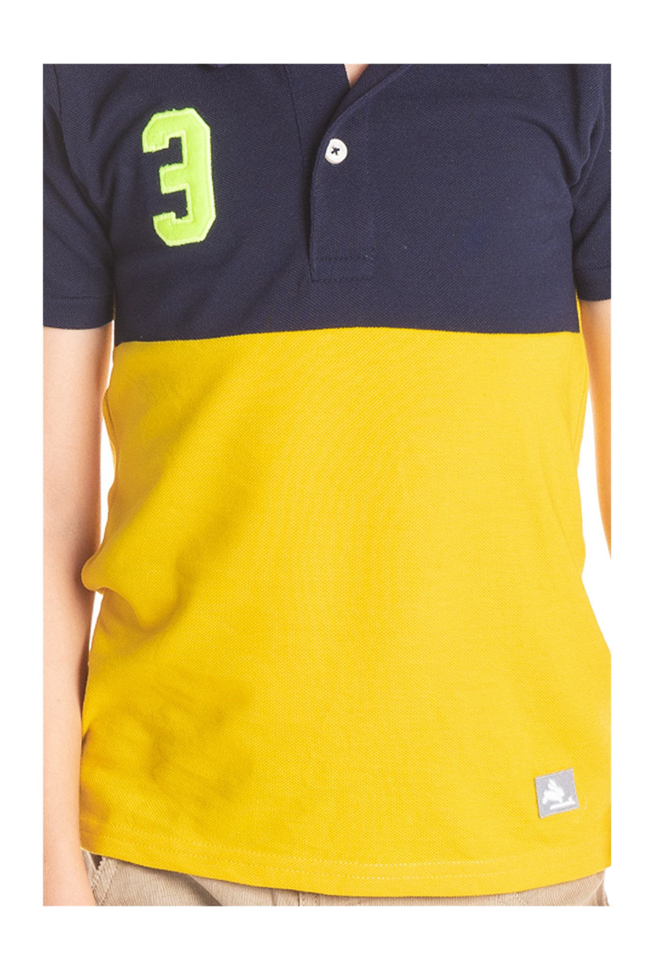 Cherry Crumble By Nitt Hyman Kids Yellow Solid Polo T-Shirt