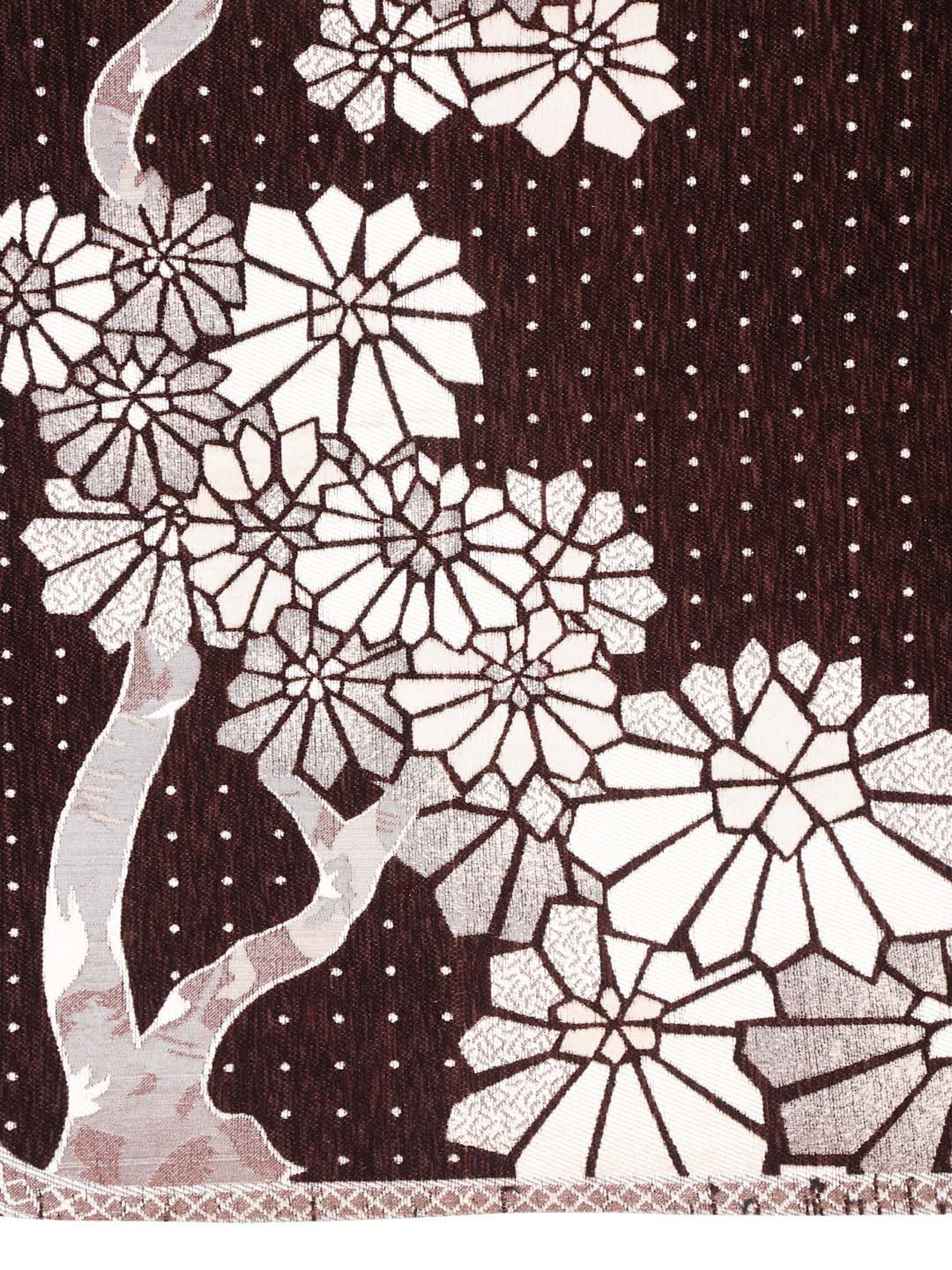 HOSTA HOMES Dark Brown & White Velvet Sofa Cover With Arm Rest - Set of 16