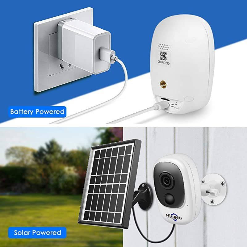 1080P Solar Wireless Camera, Outdoor Security Camera Support App Remote, 2-Way Audio, Motion Alert, Rechargeable Batteries, IP65 Waterproof, Night Vision, 2.4GHz WiFi, SD & Cloud Storage
