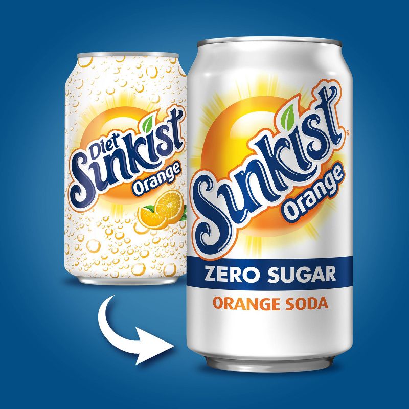 Sunkist Zero Sugar Orange Soda - 12PK/12 fl oz Cans