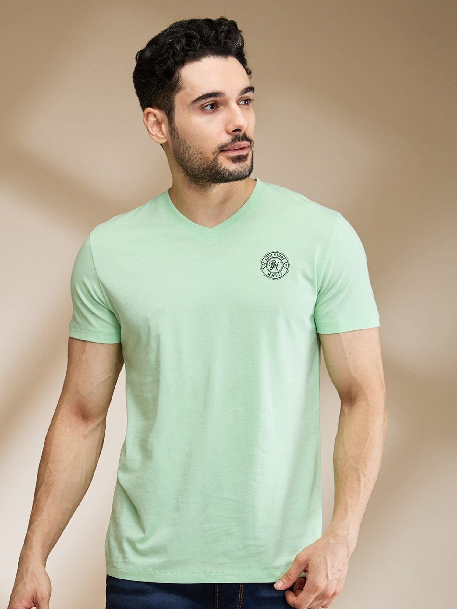 Being Human Light Green Regular Fit T-Shirt