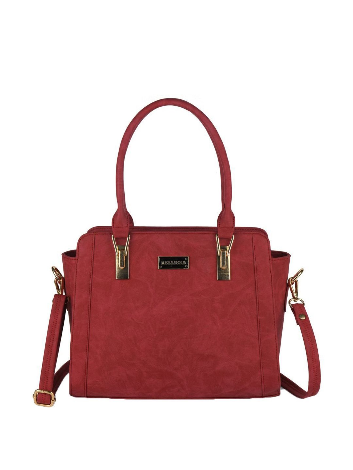 Bellissa Red Solid Medium Elegant Shoulder Handbag