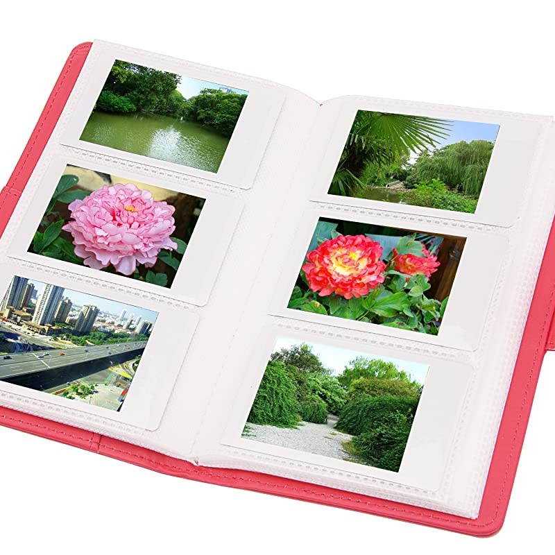 Wallet PU Leather Photo Album Compatible with Fujifilm Instax Mini Instant Film Pink
