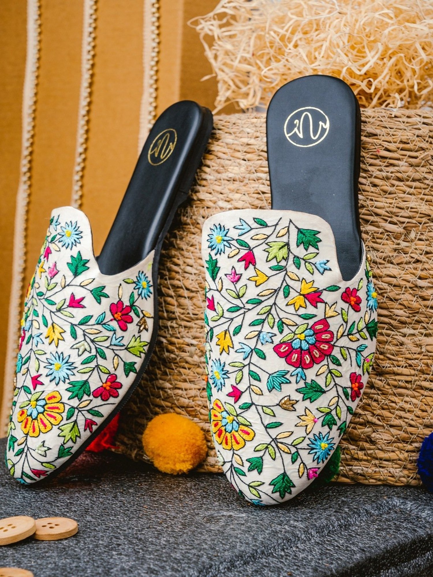 NR by Nidhi Rathi Women's White Mule Shoes