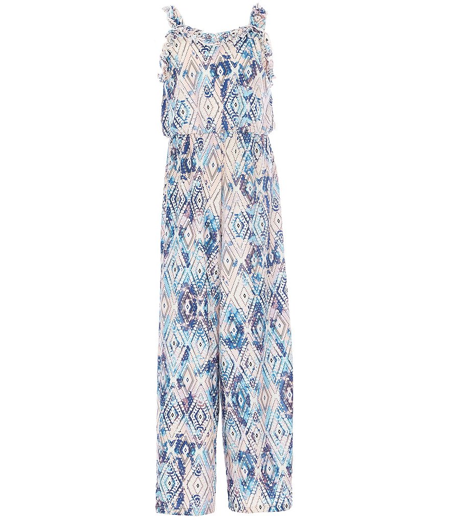 Xtraordinary Big Girls 7-16 V-Neck Printed Jumpsuit