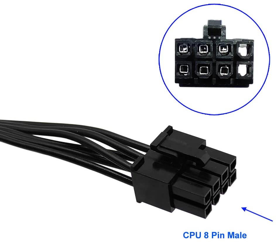 Replacement for Dual CPU 8 Pin Male to Mini 12 Pin NVIDIA GeForce RTX 30 Series GPU Power Adapter Cable for Corsair Modular PSUs 25-inch(63cm)