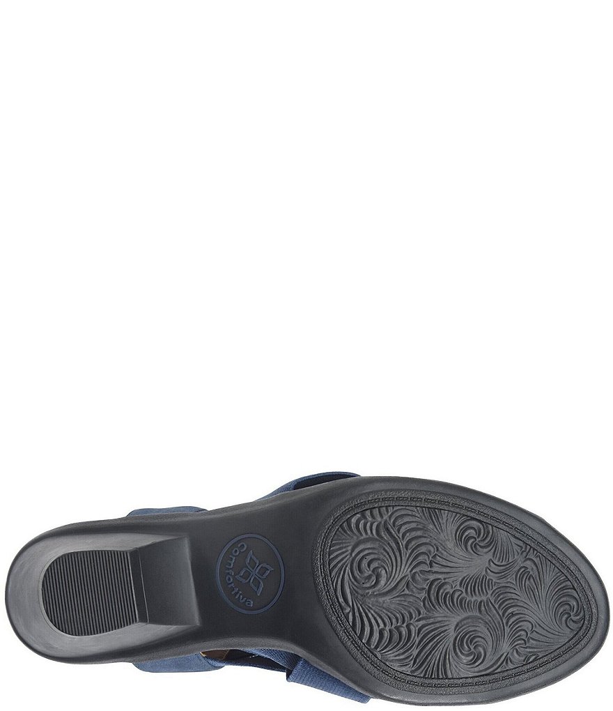 Comfortiva Farrow Elastic & Suede Woven Block Heel Sandals