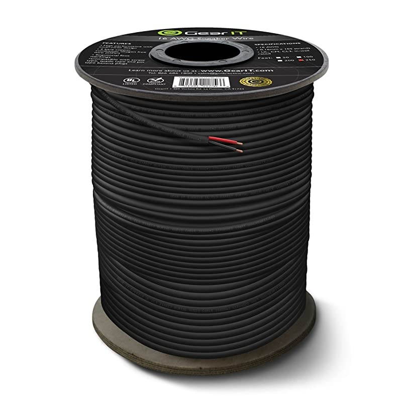 16 AWG CL3 OFC Outdoor Speaker Wire  Pro Series 16 Gauge 250 Feet 762 MetersBlack Oxygen Free Copper UL CL3 Rated for Outdoor Direct Burial and inWall Installation Speaker Cable