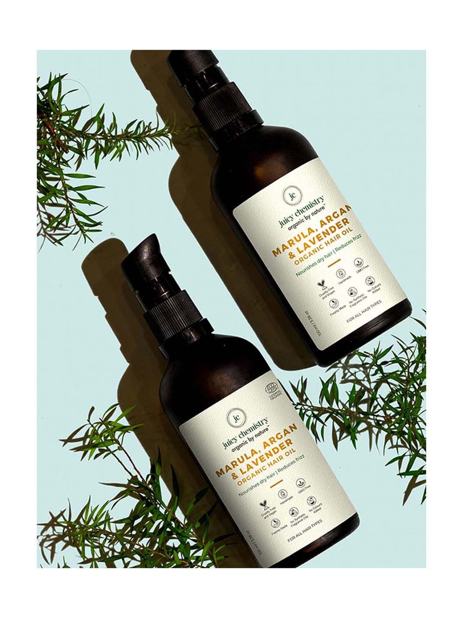 Juicy Chemistry Organic Marula Argan & Lavender Organic Hair Oil - 100 ml