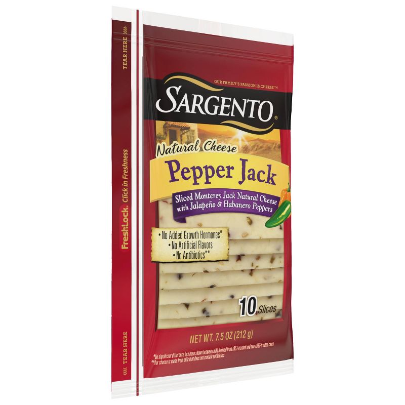 Sargento Natural Pepper Jack Sliced Cheese - 7.5oz/10 slices