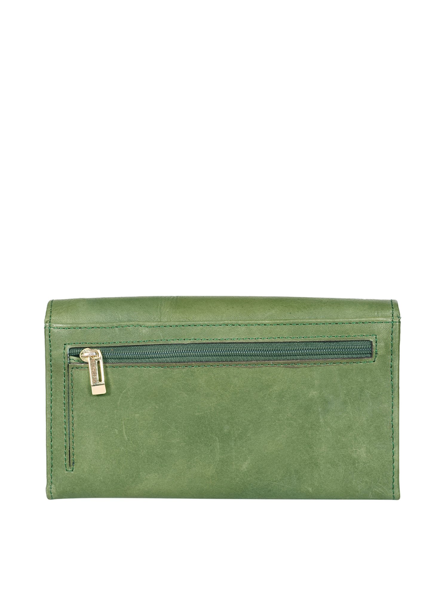 SASSORA Green Solid Rfid Wallet for Women