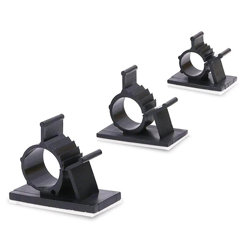 100Pcs 3 Sizes Adjustable Multipurpose SelfAdhesive Cable Clips Wire Clamps Cord Holders Cable Organizers for Cord Management